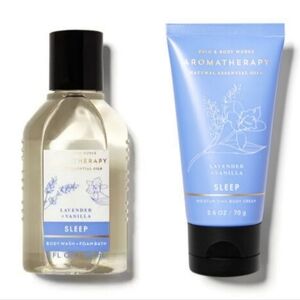 LAVENDER & VANILLA AROMATHERAPY TRAVEL SIZE BODY WASH & BODY CREAM